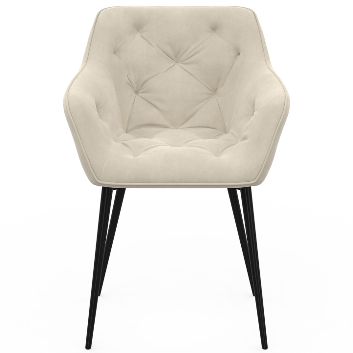 Conjunto de sillas de comedor y sillones de mesa beige - LYA | IDMarket