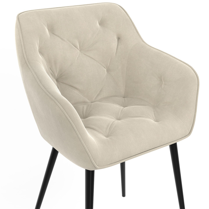 Conjunto de sillas de comedor y sillones de mesa beige - LYA | IDMarket