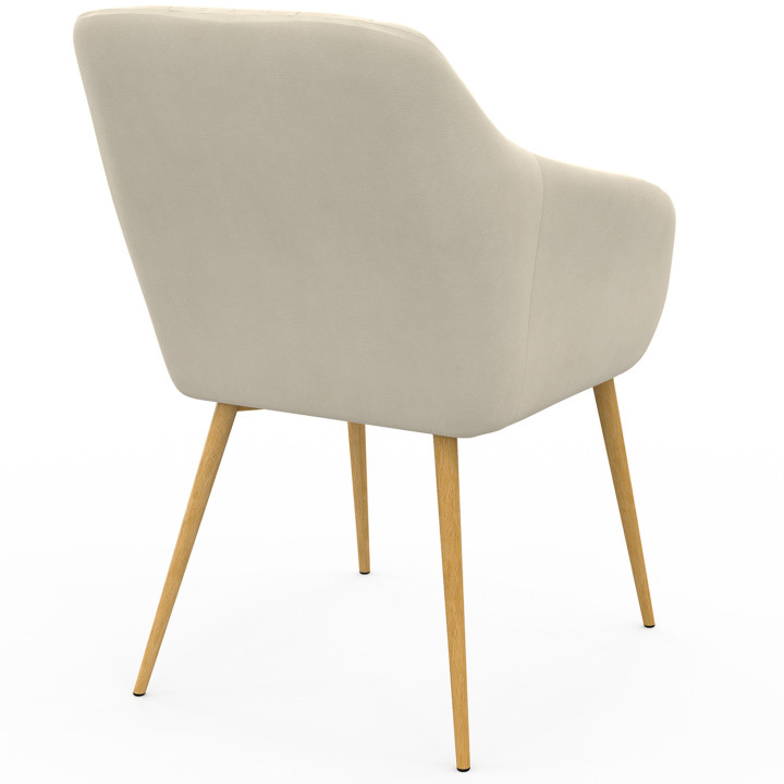 Conjunto de sillas de comedor, sillones de mesa con patas efecto madera - JANY | España IDMarket