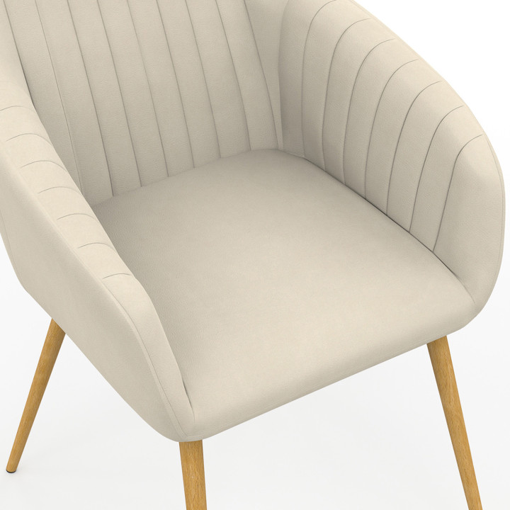 Conjunto de sillas de comedor, sillones de mesa con patas efecto madera - JANY | España IDMarket