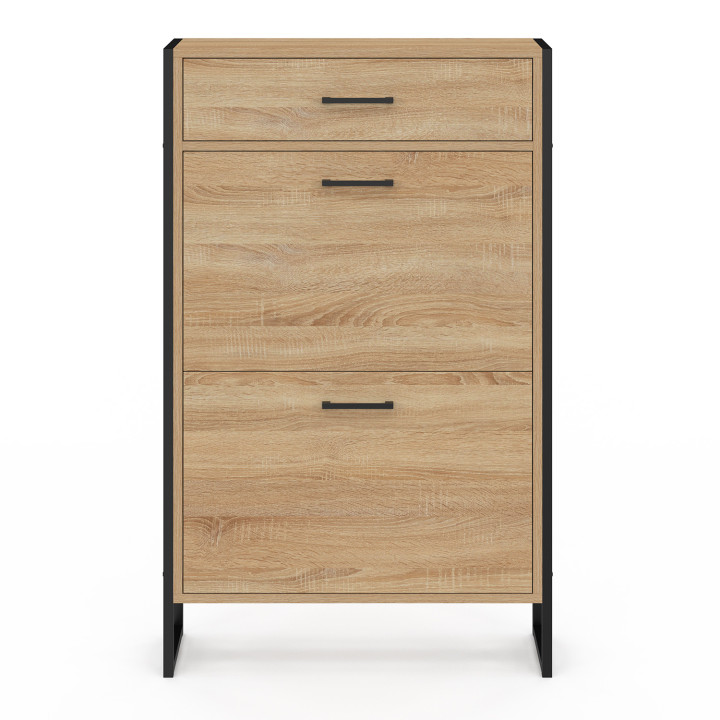 Mueble zapatero industrial con 2 puertas y 1 cajón - LUIS | ID Market