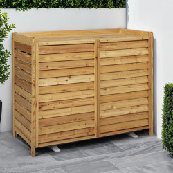 Abdeckhaube Klimaanlage aus Naturholz Schutz Außeneinheit 95 x 50 x 80 cm
