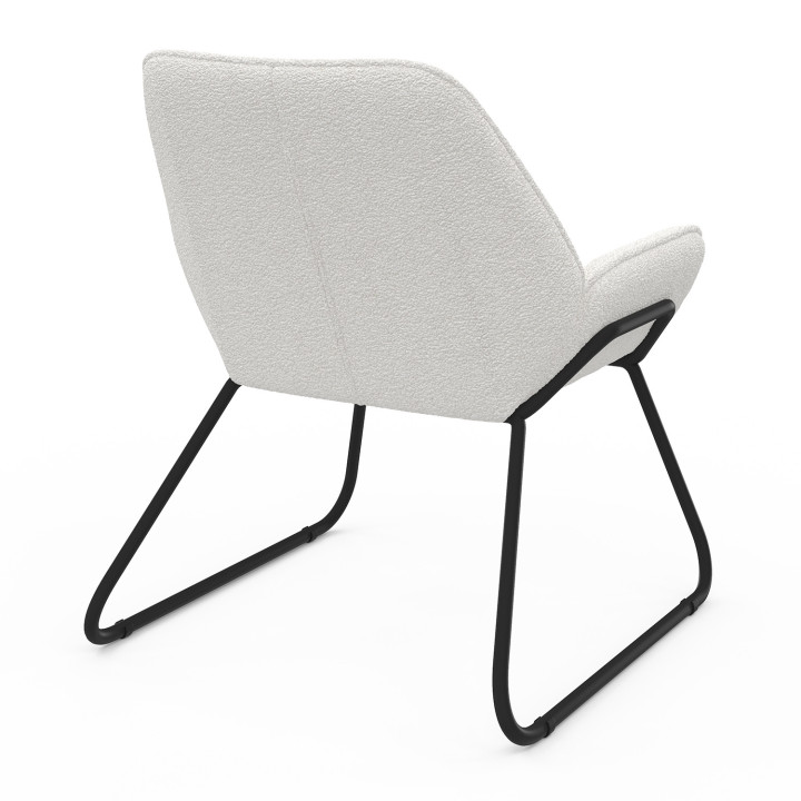 Sillón en tela bouclette y patas de metal negro - SIXTINE | IDMarket