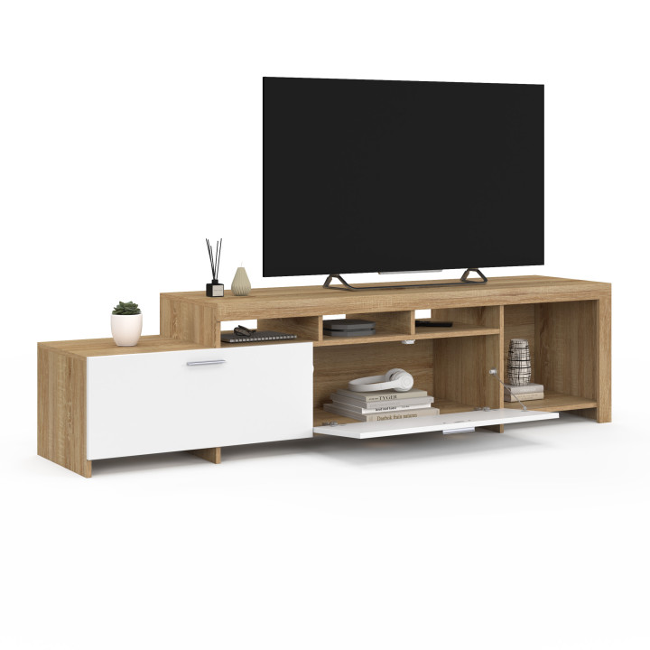 Mueble de TV de 180 cm con armarios blancos - MALO | IDMarket