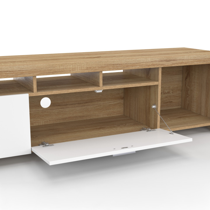 Mueble de TV de 180 cm con armarios blancos - MALO | IDMarket