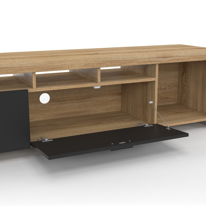 Mueble de TV de 180 cm con armarios negros - MALO | IDMarket