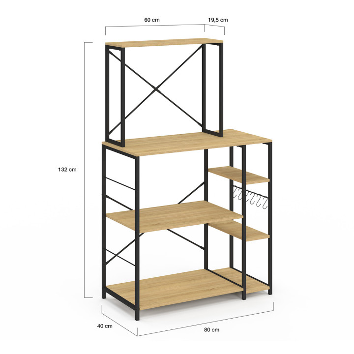 Estante de cocina con soporte para microondas - DETROIT | DETROIT IDMarket