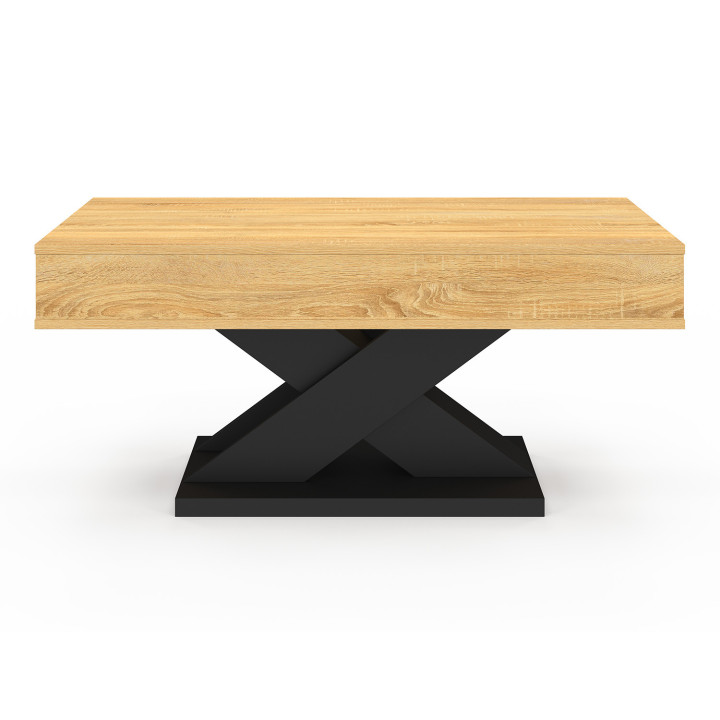Mesa de centro rectangular con tapa elevable y base negra - ALICIA | IDMarket