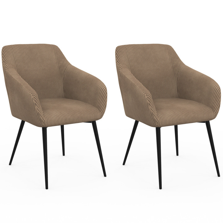 Conjunto de sillas y sillones de comedor de color topo - JANY | España IDMarket