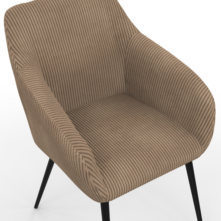 Conjunto de sillas y sillones de comedor de color topo - JANY | España IDMarket