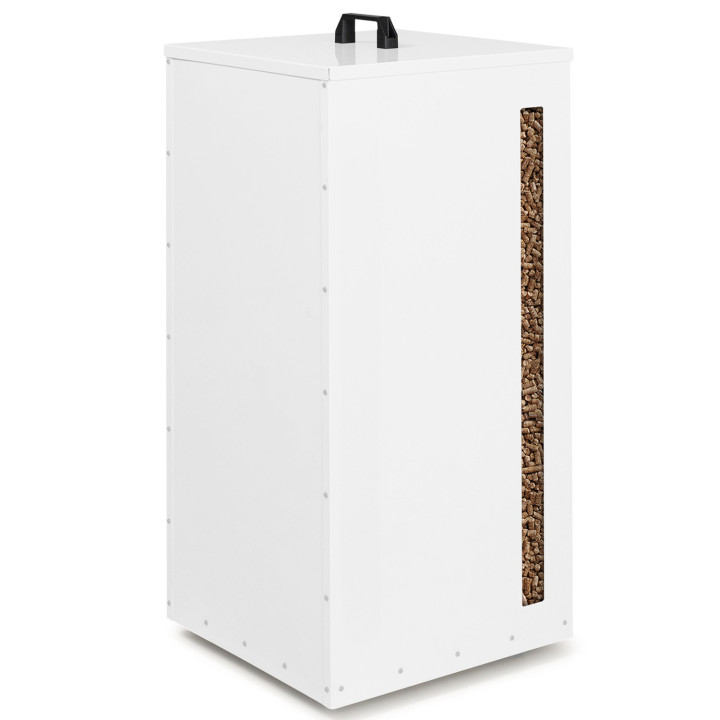 Cubo de pellets - almacenamiento de pellets 45 kg blanco 36 x 36 x 76 cm | IDMarket