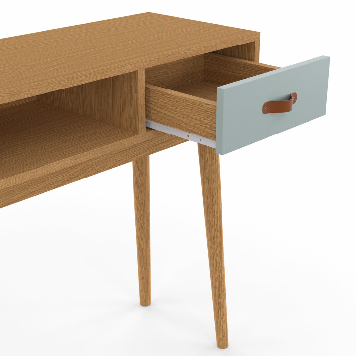 Consola escandinava de madera y verde 2 cajones - ALIZE | ID Market