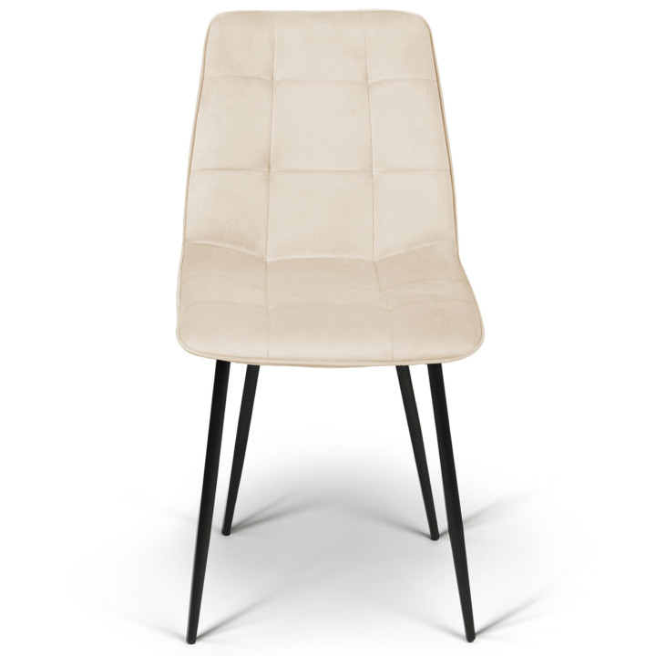 Juego de 6 sillas mixtas de terracota y terciopelo beige - MILA | Sillas de terciopelo beige IDMarket