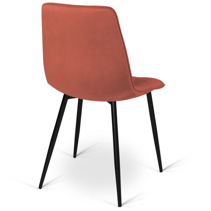 Juego de 6 sillas mixtas de terracota y terciopelo beige - MILA | Sillas de terciopelo beige IDMarket