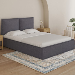Cama doble arcón, cabecero, almohada, base gris antracita - PILOU | PILOU IDMarket