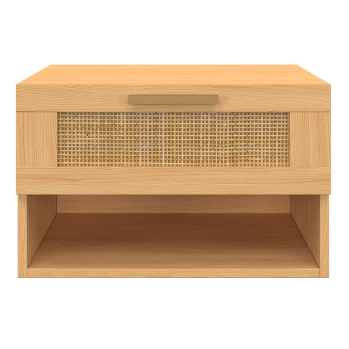 Lote de 2 mesillas de noche de caña natural y efecto madera - ROBERT | Anglaise IDMarket