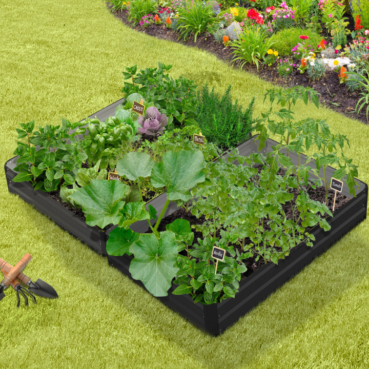 Huerto de metal gris barato - set de 2 | ID Market