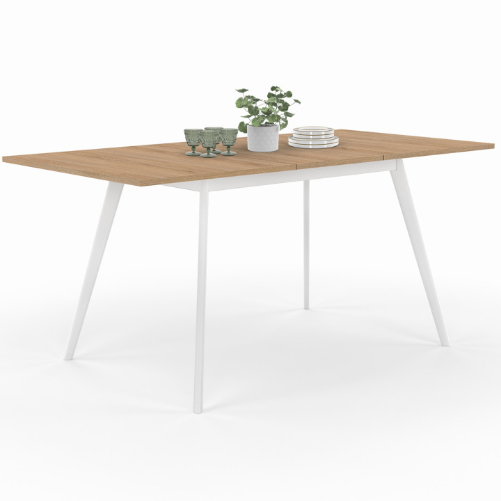Mesa de madera extensible escandinava para 8 personas | ID Market