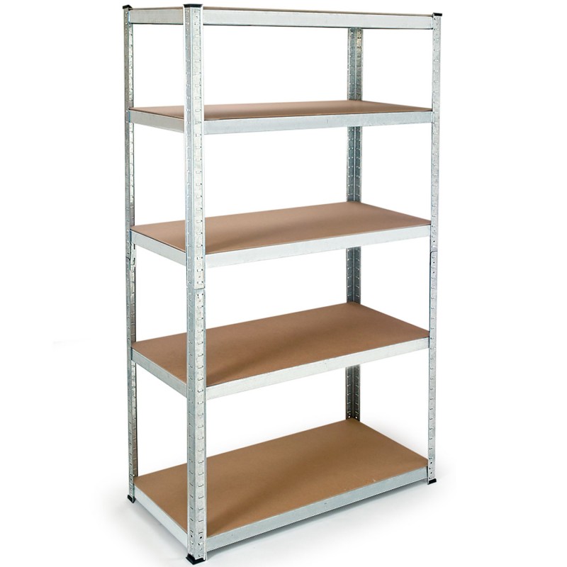 Étagère charge lourde - 90 x 30 x 180 cm - Supporte 5 x 175 kg - Grey - Lot  de 2