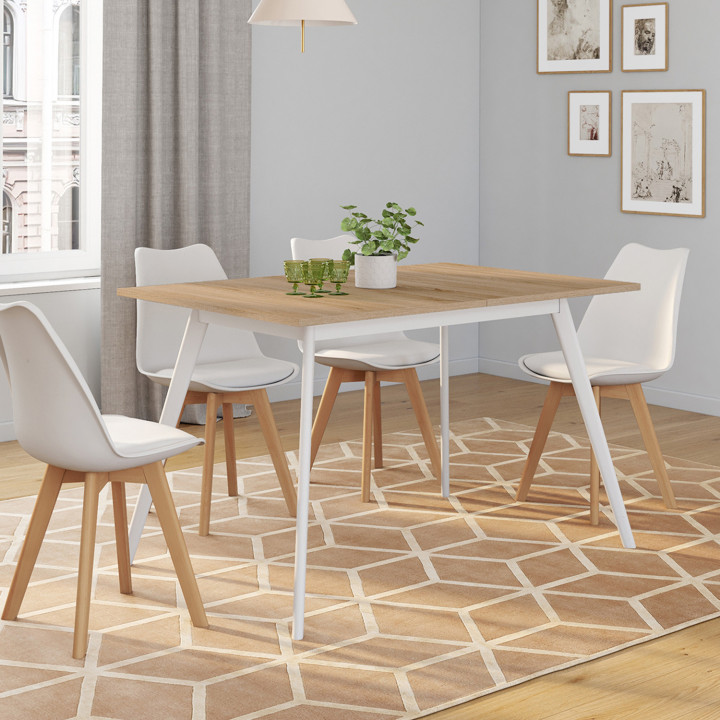 Mesa de madera extensible escandinava para 8 personas | ID Market