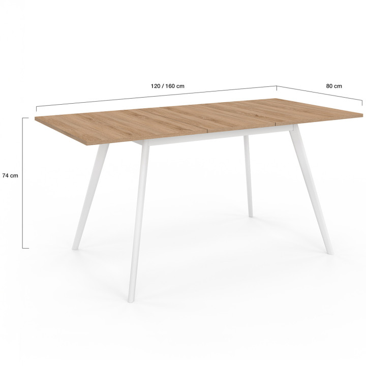 Mesa de madera extensible escandinava para 8 personas | ID Market