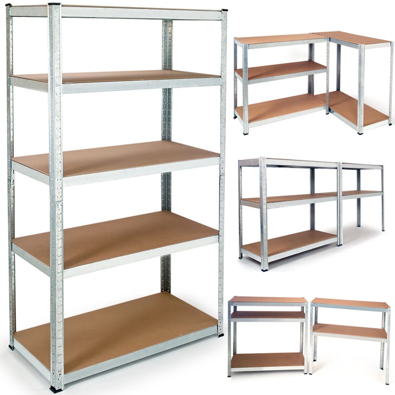 Etagère bois/métal pour rangement garage 180x90x45cm - Europages