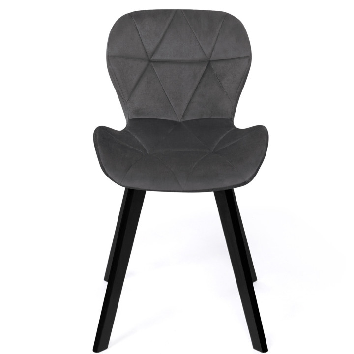 Lote de 6 sillas de terciopelo azul, gris y amarillo - ROBINE | Anglaise IDMarket