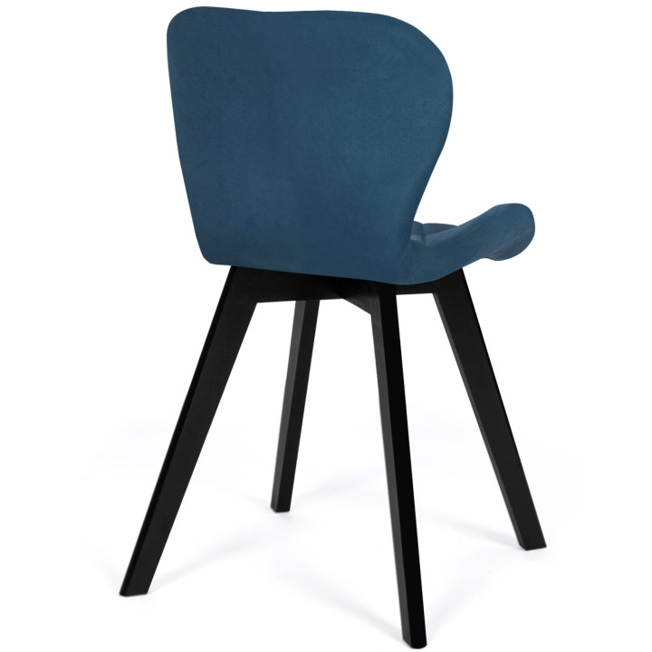 Lote de 6 sillas de terciopelo azul, gris y amarillo - ROBINE | Anglaise IDMarket