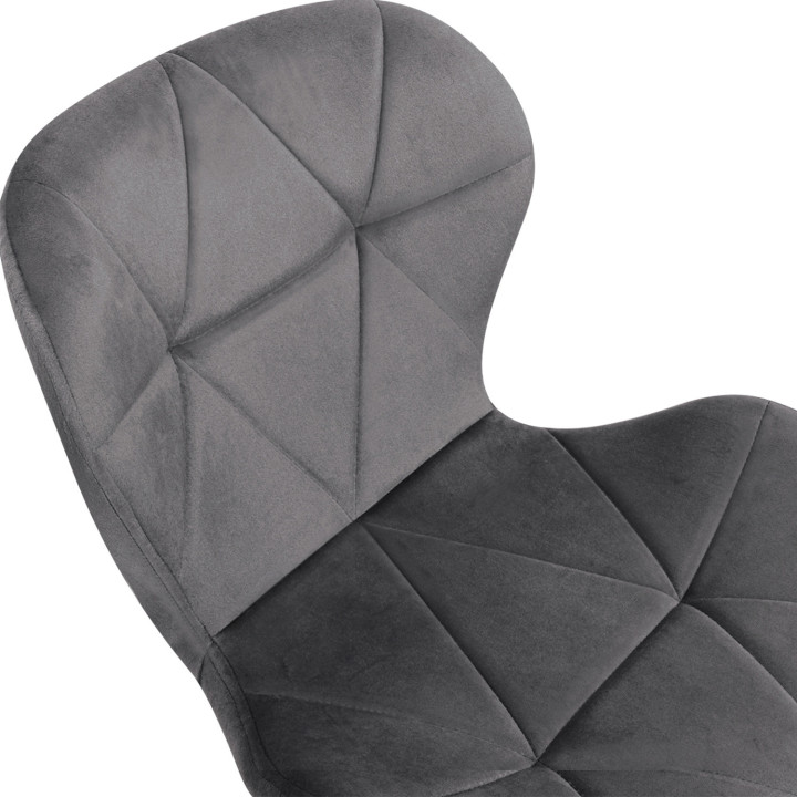 Lote de 6 sillas de terciopelo azul, gris y amarillo - ROBINE | Anglaise IDMarket