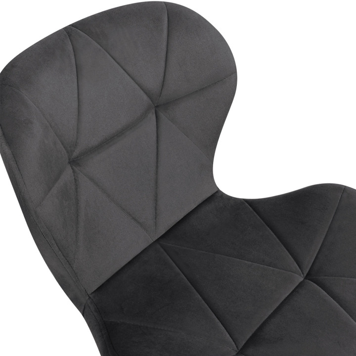 Juego de 6 sillas de terciopelo gris oscuro con patas negras - ROBINE | REINO UNIDO IDMarket