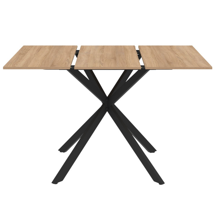 Mesa de comedor cuadrada extensible 4-6 personas madera y pata de araña negra 80-120 cm - ALIX | The ALIX Group IDMarket