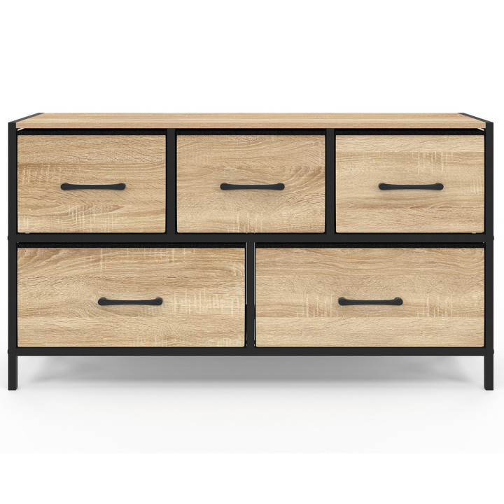 Arcón industrial de tela de 5 cajones con almacenaje