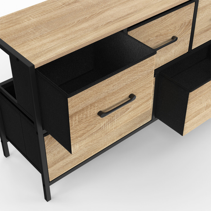 Arcón industrial de tela de 5 cajones con almacenaje