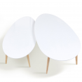 Set x2 tables basses gigognes design scandinave blanc