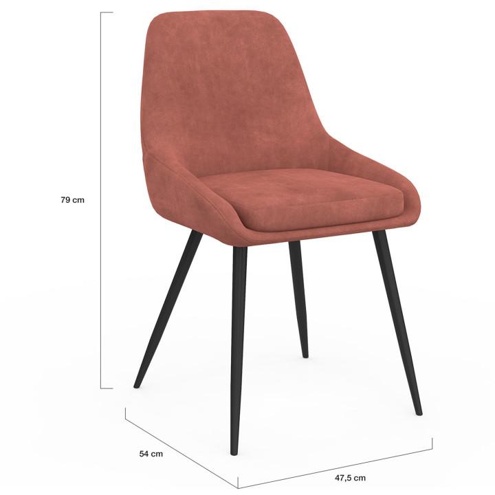 ¡Juego de 6 sillas de terciopelo de colores mezclados en gris, terracota y beige - THALYA | Zen Cart! IDMarket