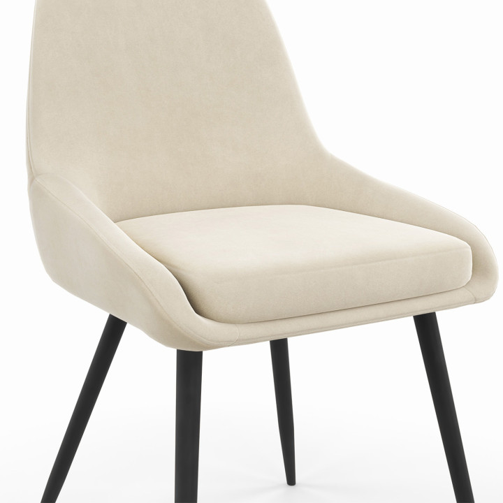 ¡Juego de 6 sillas de terciopelo de colores mezclados en gris, terracota y beige - THALYA | Zen Cart! IDMarket