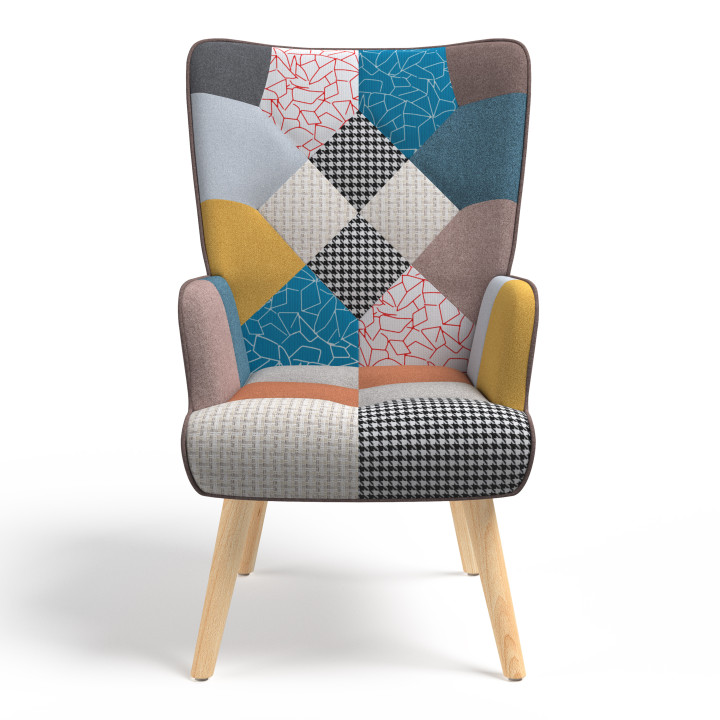 Sillón patchwork escandinavo barato | ID Market