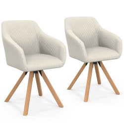 Juego de 2 sillas de comedor giratorias y sillones de mesa de terciopelo - JANY | España IDMarket