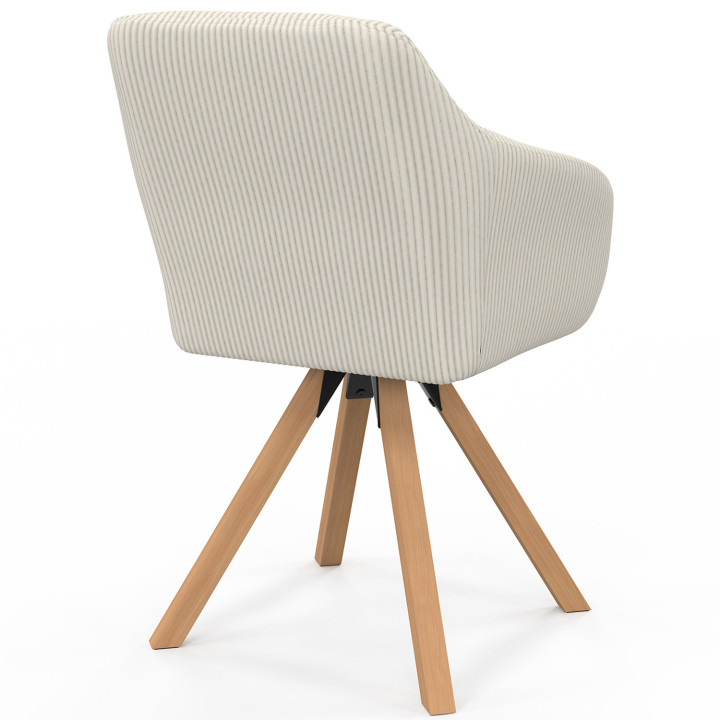 Juego de 2 sillas de comedor giratorias y sillones de mesa de terciopelo - JANY | España IDMarket