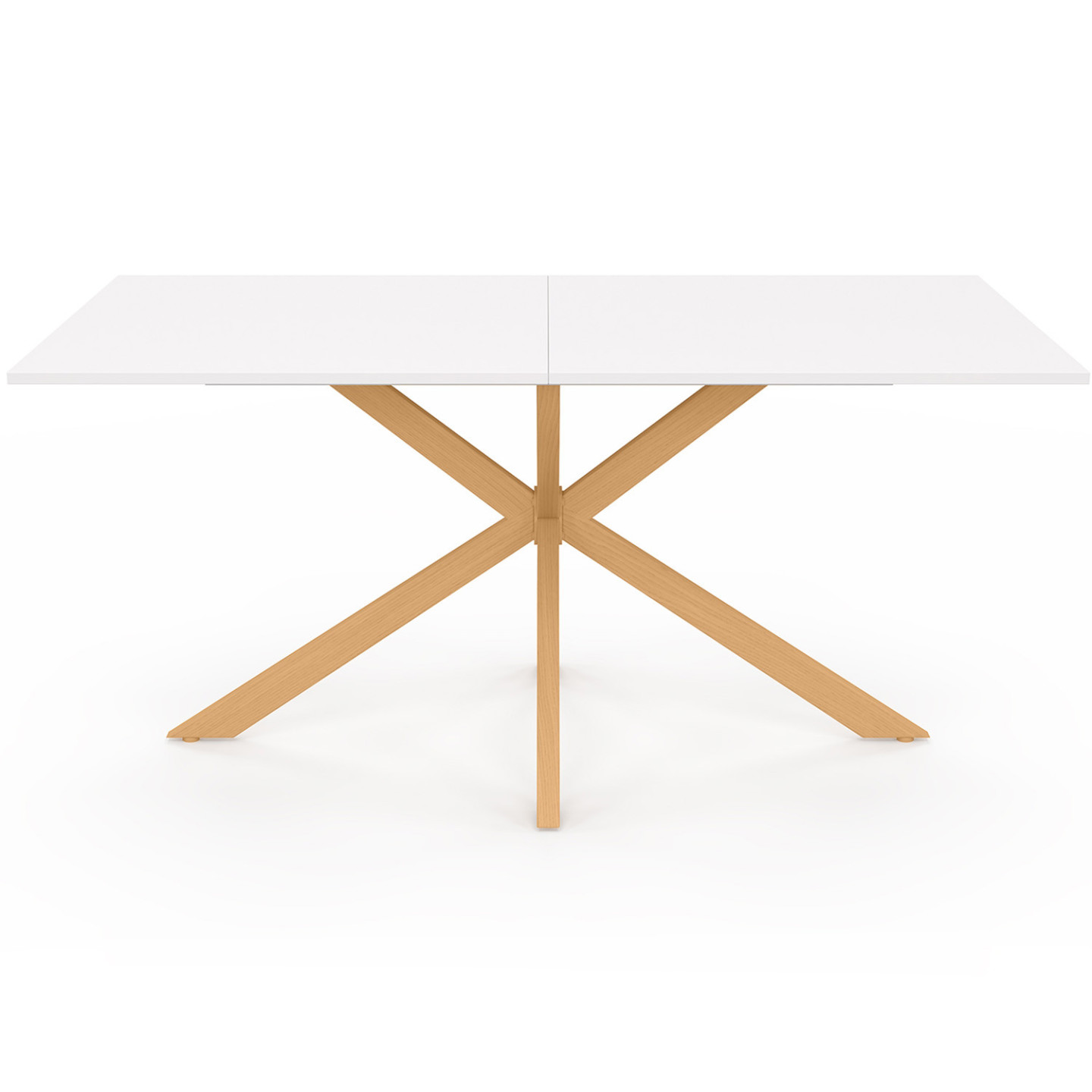 Table à manger rectangle ALIX 8 personnes pied araignée bois et blanc 160 cm - Achat & prix Table à manger rectangle ALIX 8 personnes pied araignée bois et blanc 160 cm - Achat & prix