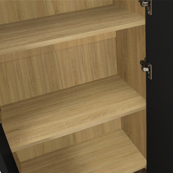 Armario escritorio multifuncional 190 cm con 2 puertas y 4 estantes - MARIA | REINO UNIDO IDMarket