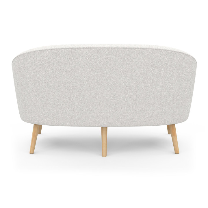 Divano a banchetto in tessuto bouclette bianco - SONIA | IDMarket