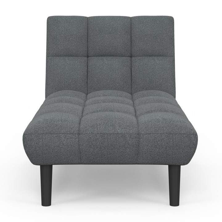 Méridienne clic clac imbottita 80 x 180 cm in tessuto grigio antracite - SALOME | IDMarket