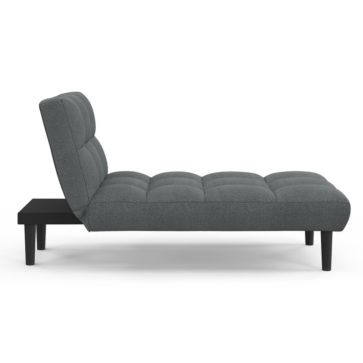 Méridienne clic clac imbottita 80 x 180 cm in tessuto grigio antracite - SALOME | IDMarket