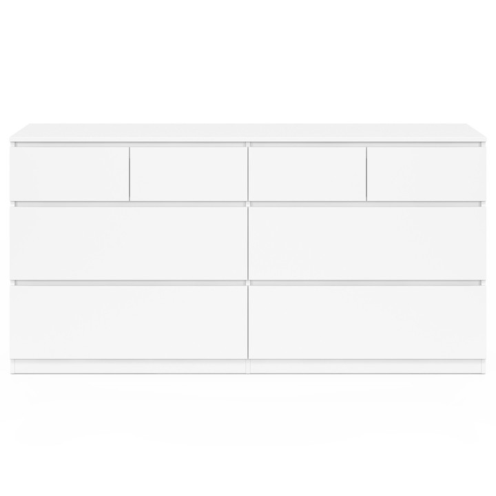 Arcón 8 cajones 160 cm madera blanco - TOMI | REINO UNIDO IDMarket