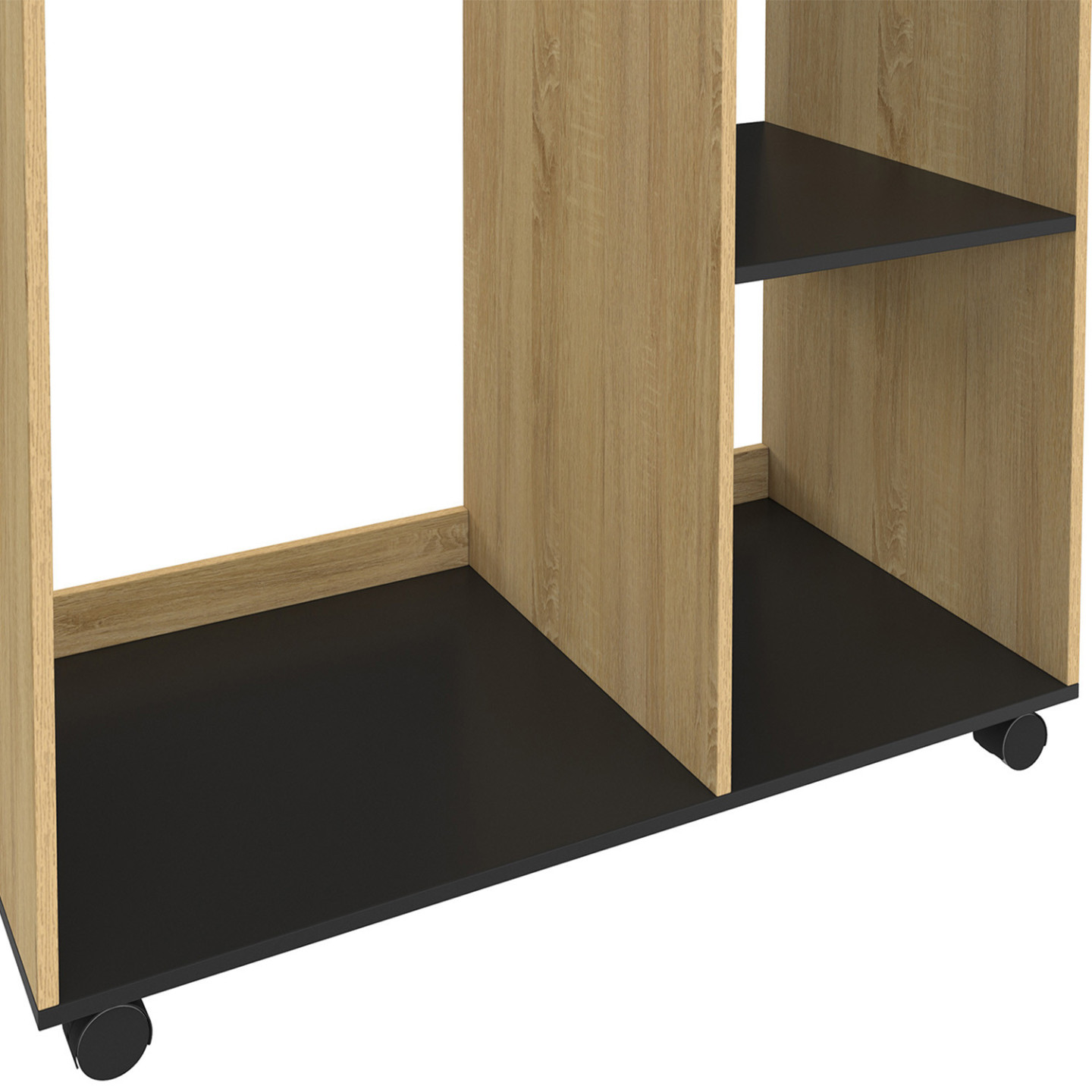 Dressing Service Rache Dressing penderie RACHEL 80 x 40 x 120 cm à roulettes hêtre et noir ...