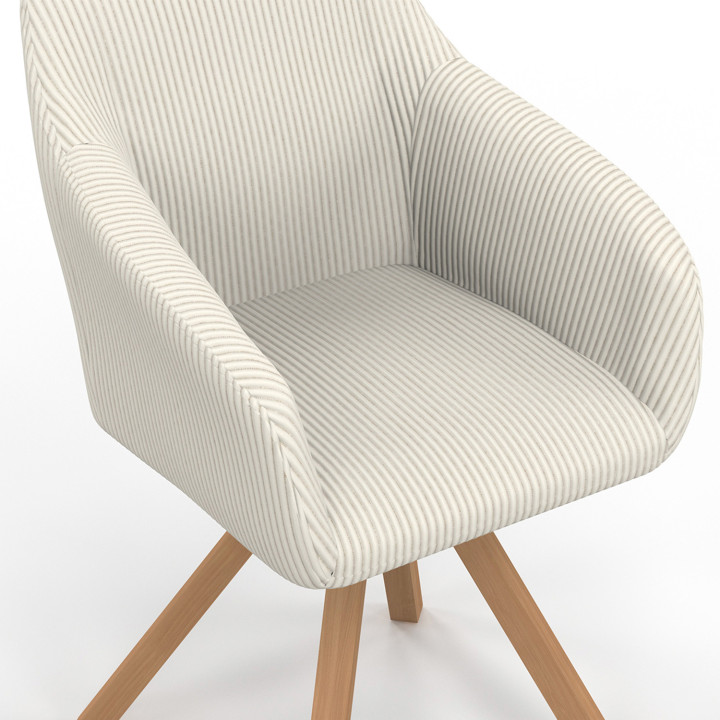 Juego de 2 sillas de comedor giratorias y sillones de mesa de terciopelo - JANY | España IDMarket