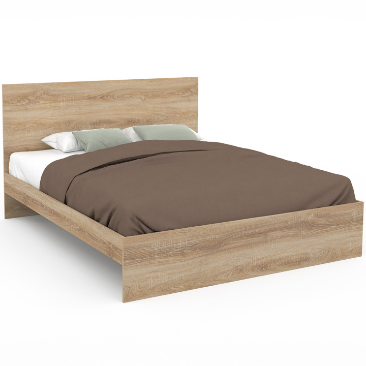 Cama doble con cabecero y base de haya 160x200cm - OMAHA | ID Market