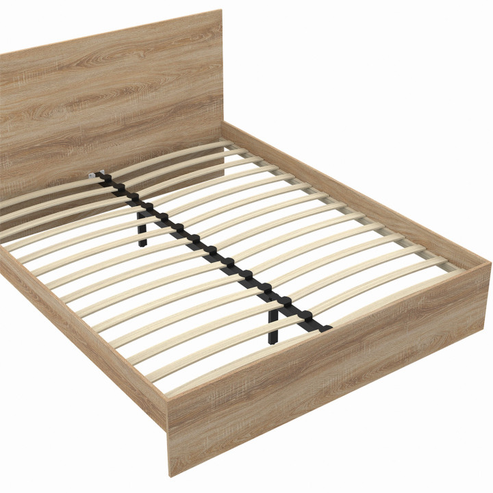 Cama doble con cabecero y base de haya 160x200cm - OMAHA | ID Market