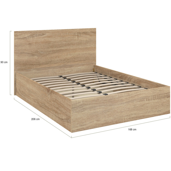 Cama doble arcón 160 x 200 cm en haya, cabecero y base - SEASIDE | ID Market